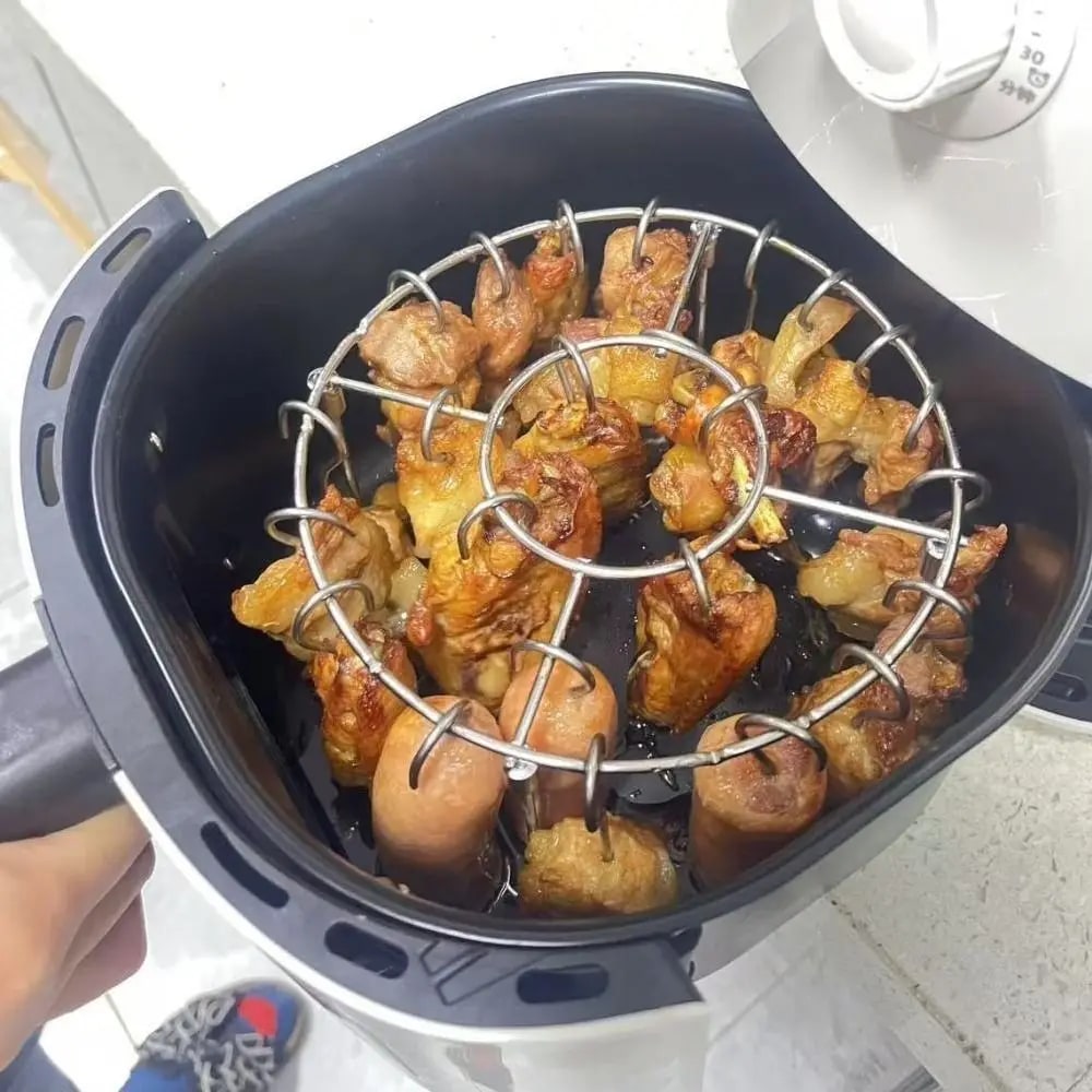Stainless Steel Vertical Grill Rack Detachable String Grill Vertical Barbecue Sk