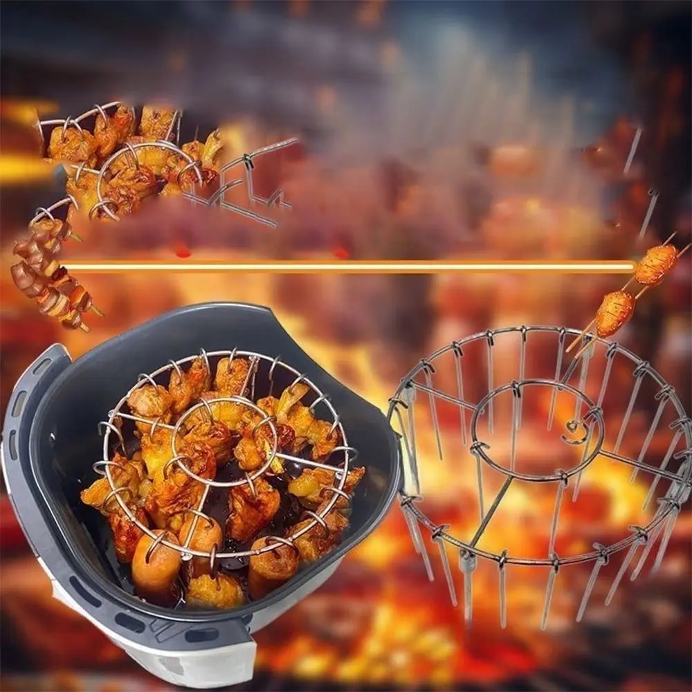 Stainless Steel Vertical Grill Rack Detachable String Grill Vertical Barbecue Sk