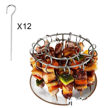 Stainless Steel Vertical Grill Rack Detachable String Grill Vertical Barbecue Sk - 12