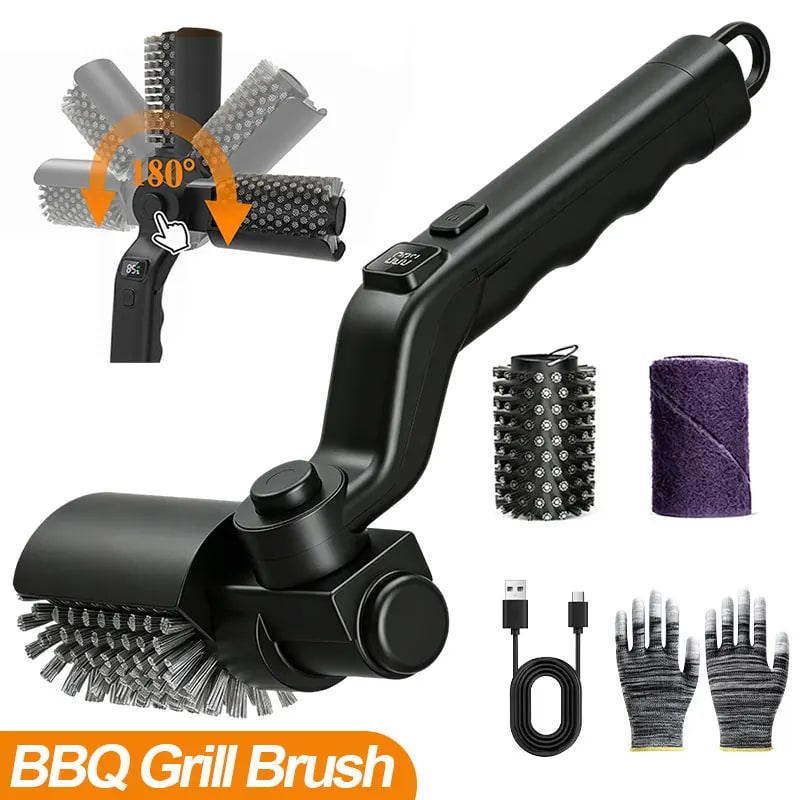 BBQ Grill Brush 3-Speed Settings Electric Grill Brush,180° Adjustable Head,90 Mi
