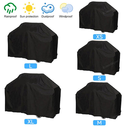 Black Waterproof BBQ Cover Outdoor BBQ Accessories Grill Cover Anti Dust Rain Ga