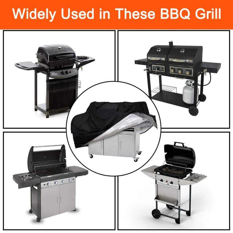 Black Waterproof BBQ Cover Outdoor BBQ Accessories Grill Cover Anti Dust Rain Ga