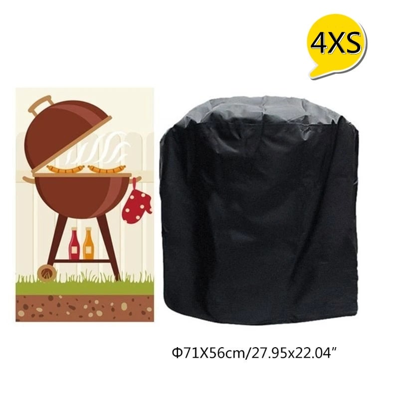 Black Waterproof BBQ Cover Outdoor BBQ Accessories Grill Cover Anti Dust Rain Ga - 4XS