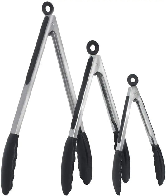 Silicone-Tipped Stainless Steel Kitchen Tongs – 7–12in – product image 1