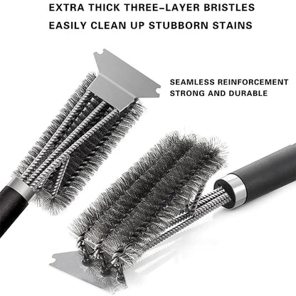 Safe BBQ Grill Brush & Scraper with Deluxe Handle – 1–2 Pack – product image 2