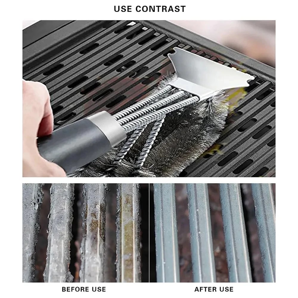 Safe BBQ Grill Brush & Scraper with Deluxe Handle – 1–2 Pack – product image 4
