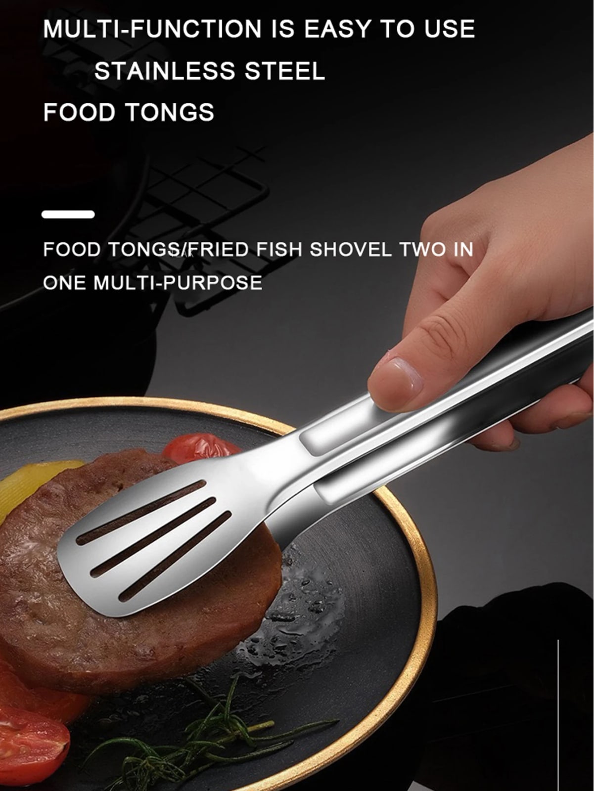Stainless Steel Food Tongs for BBQ, Salad & Serving – product image 2