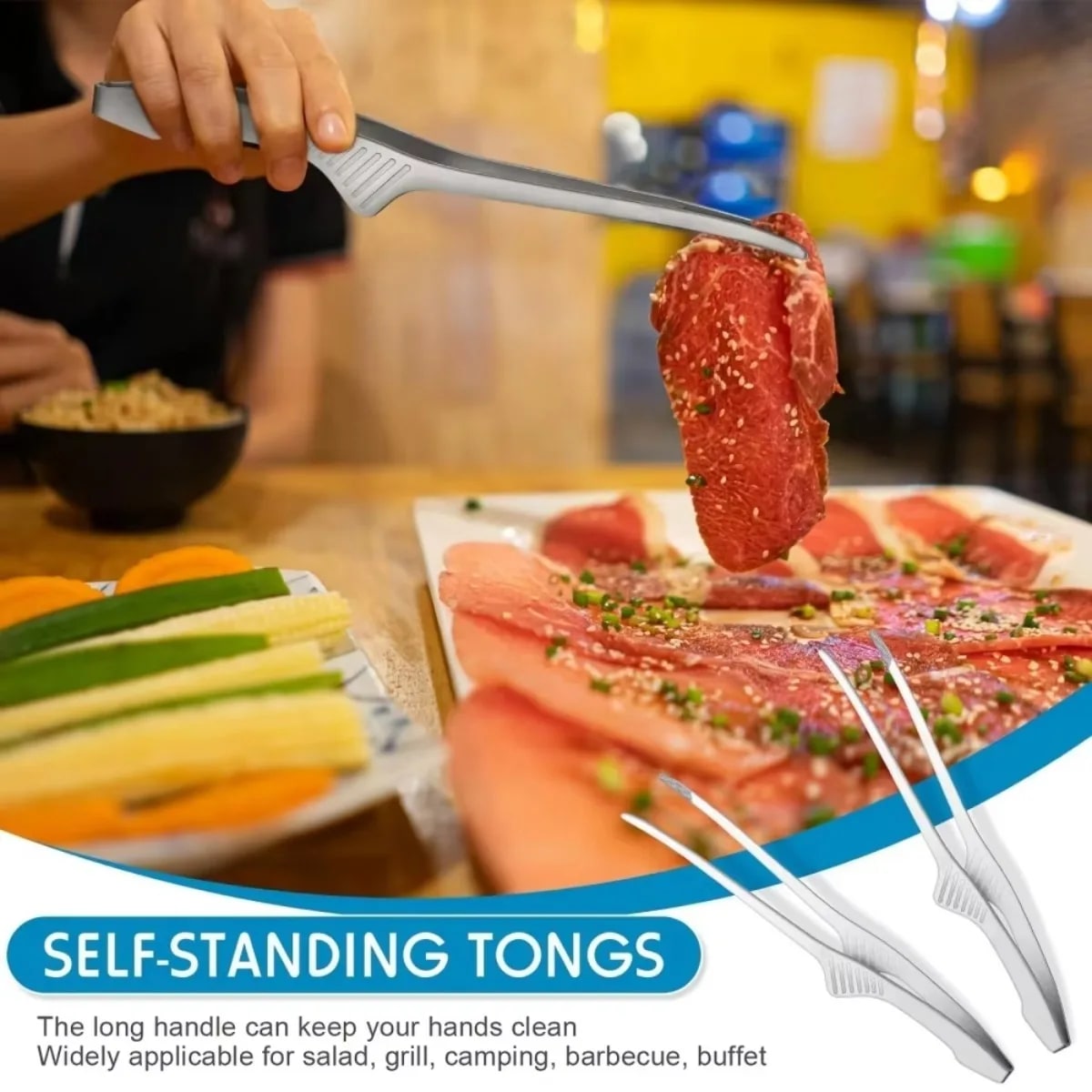 Stainless Steel Non-Slip BBQ Tongs – Easy Clean – product image 6