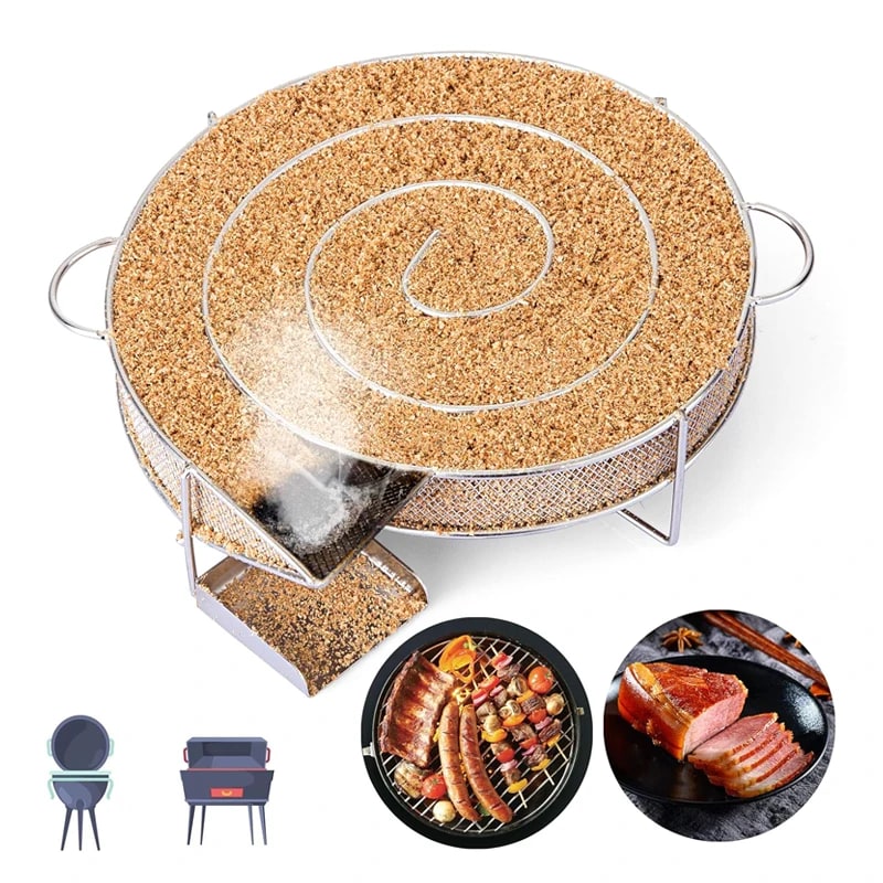 Stainless Steel Cold Smoke Generator with Apple Wood Chips – product image 1