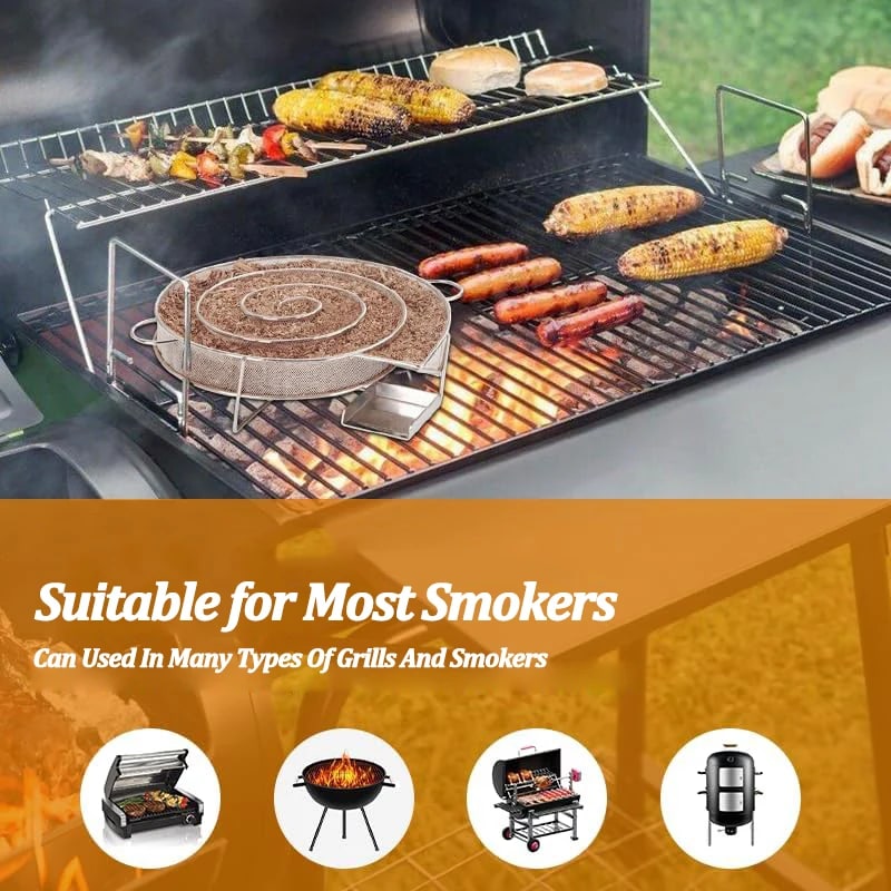 Stainless Steel Cold Smoke Generator with Apple Wood Chips