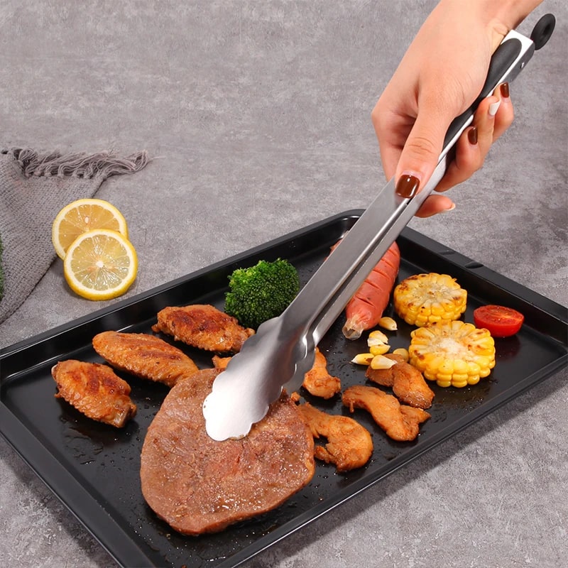Long Stainless Steel BBQ Tongs with Non-Slip Handle – 9–16in – product image 2