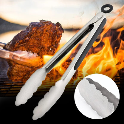 Long Stainless Steel BBQ Tongs with Non-Slip Handle – 9–16in – product image 4