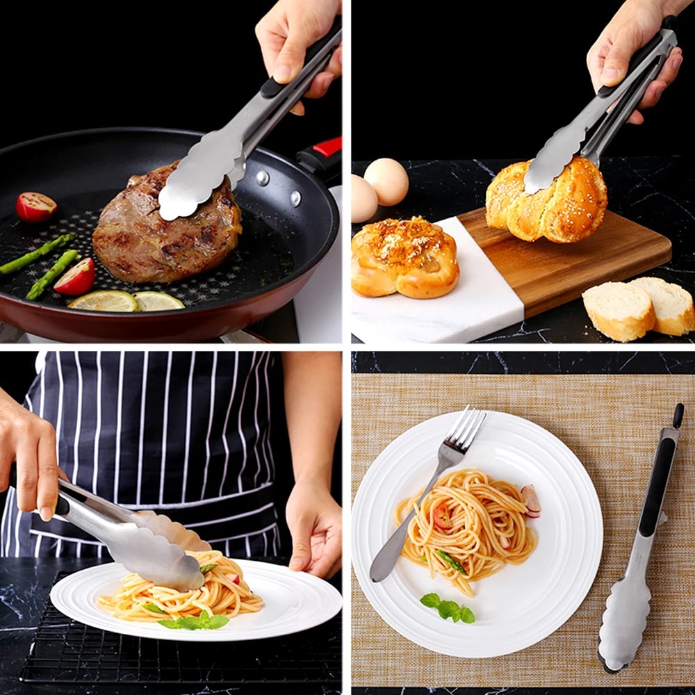 Long Stainless Steel BBQ Tongs with Non-Slip Handle – 9–16in – product image 5