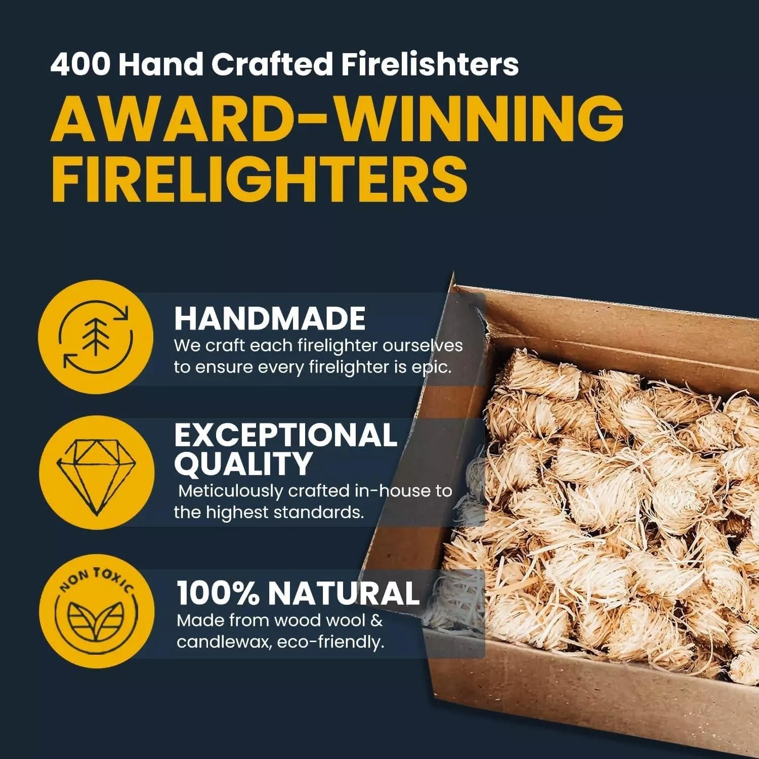 Natural Wood BBQ Firelighters – 200 Pack – product image 11