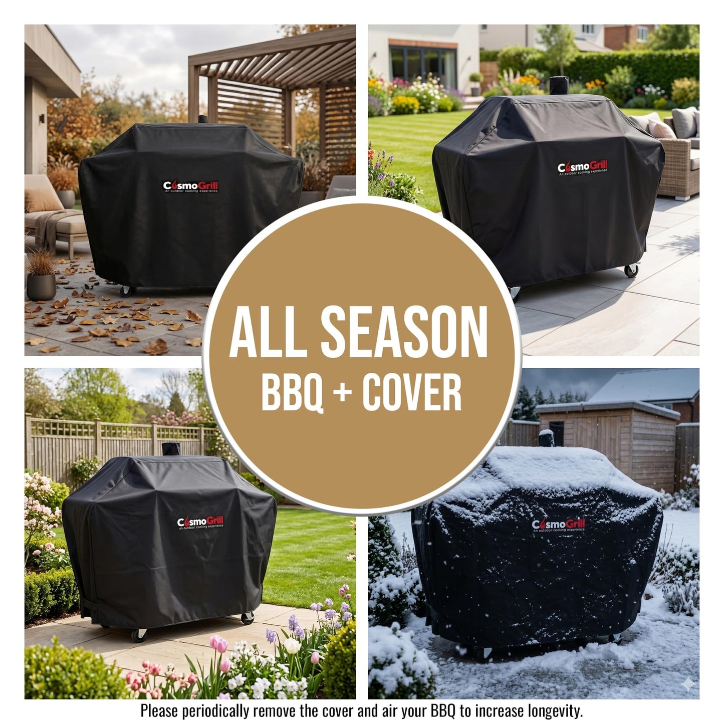 CosmoGrill Hybrid 3+1 Burner Dual-Fuel BBQ with Cover – product image 9