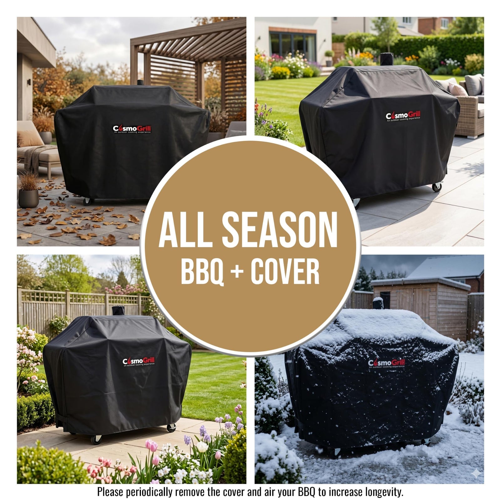 CosmoGrill Hybrid 3+1 Burner Dual-Fuel BBQ with Cover – product image 9