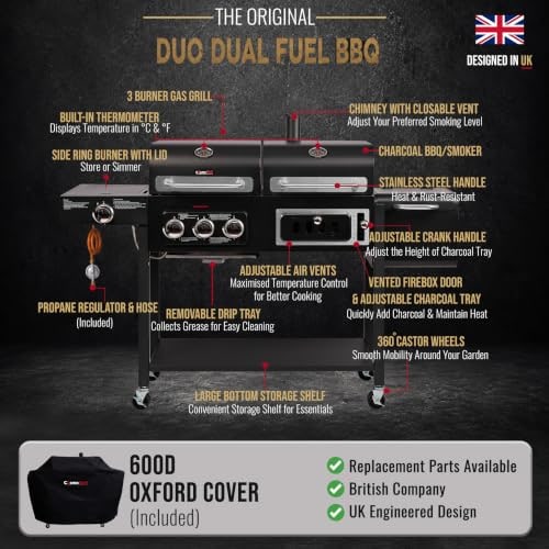 CosmoGrill Hybrid 3+1 Burner Dual-Fuel BBQ with Cover – product image 12