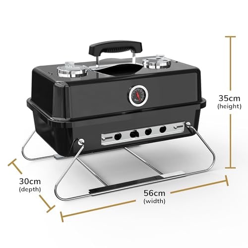 House of Home Portable Folding Charcoal BBQ with Thermometer – product image 6