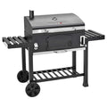 CosmoGrill Outdoor XXL Charcoal Smoker BBQ with Lid & Shelves