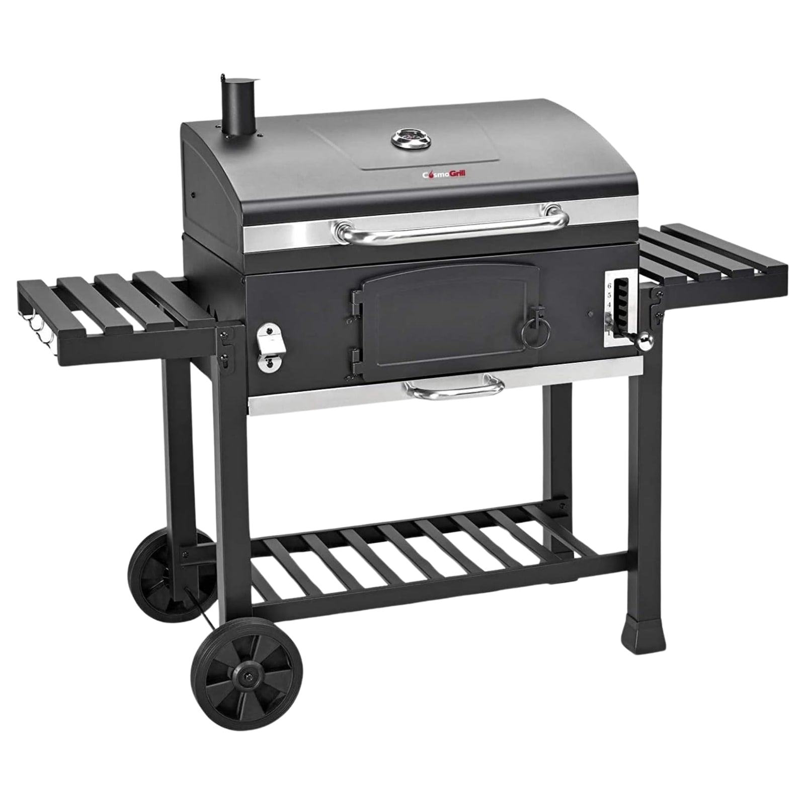CosmoGrill Outdoor XXL Charcoal Smoker BBQ with Lid & Shelves – product image 1