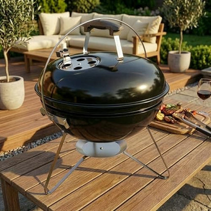 Garden Vida Kansas 16in Freestanding Charcoal BBQ – Black – product image 2