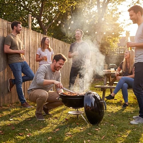 Garden Vida Kansas 16in Freestanding Charcoal BBQ – Black – product image 4
