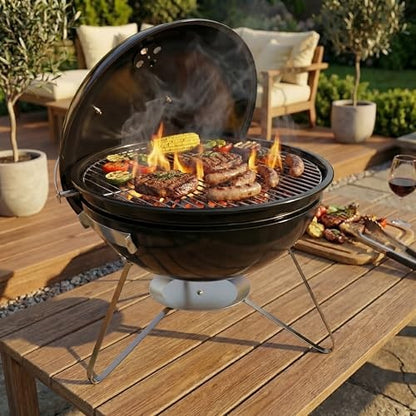 Garden Vida Kansas 16in Freestanding Charcoal BBQ – Black – product image 6