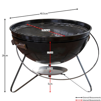 Garden Vida Kansas 16in Freestanding Charcoal BBQ – Black – product image 9