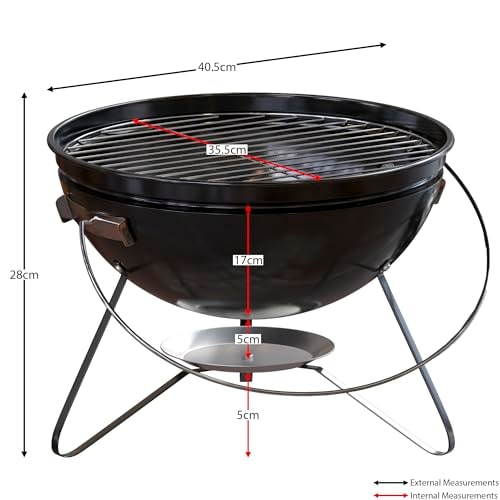 Garden Vida Kansas 16in Freestanding Charcoal BBQ – Black – product image 10