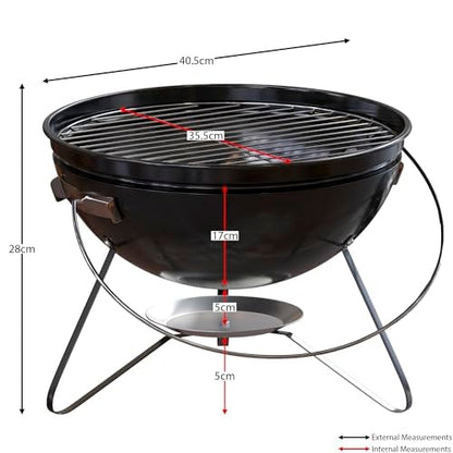 Garden Vida Kansas 16in Freestanding Charcoal BBQ – Black – product image 10