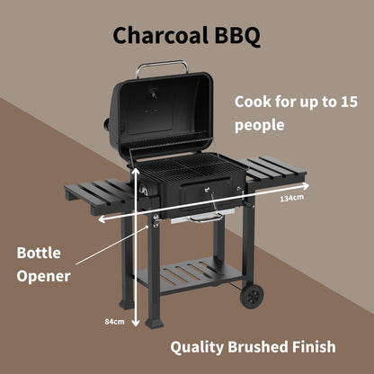 Woodland Charcoal Grill BBQ with Thermometer & Bottle Opener – product image 3