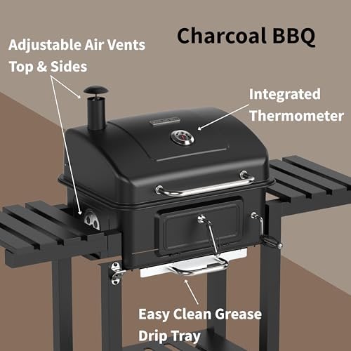 Woodland Charcoal Grill BBQ with Thermometer & Bottle Opener – product image 10