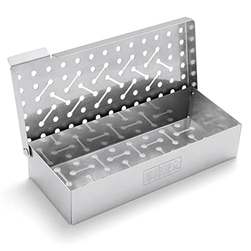 Weber 17622 Stainless Steel Smoker Box & Wood Chips – 24cm