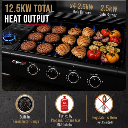 CosmoGrill Pro Deluxe 4+1 Burner Gas BBQ with Side Burner – product image 7