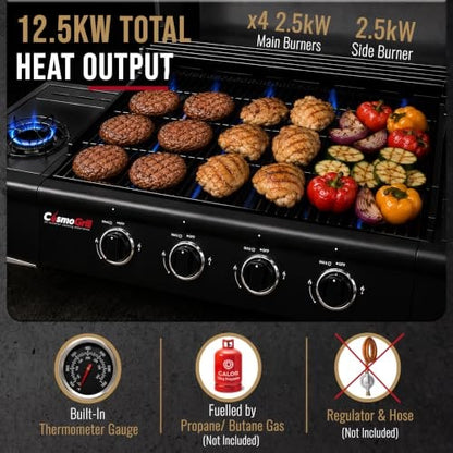 CosmoGrill Pro Deluxe 4+1 Burner Gas BBQ with Side Burner – product image 8