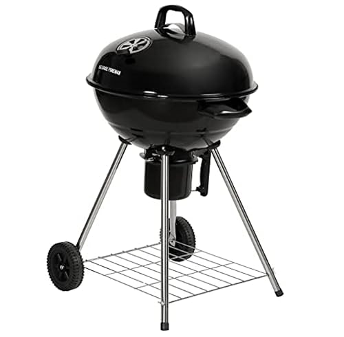 George Foreman 47.5cm Kettle Charcoal BBQ with Wheels