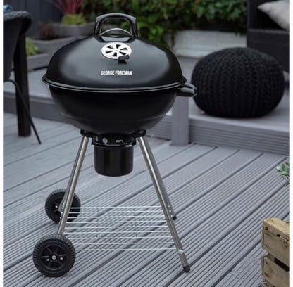 George Foreman 47.5cm Kettle Charcoal BBQ with Wheels – product image 3