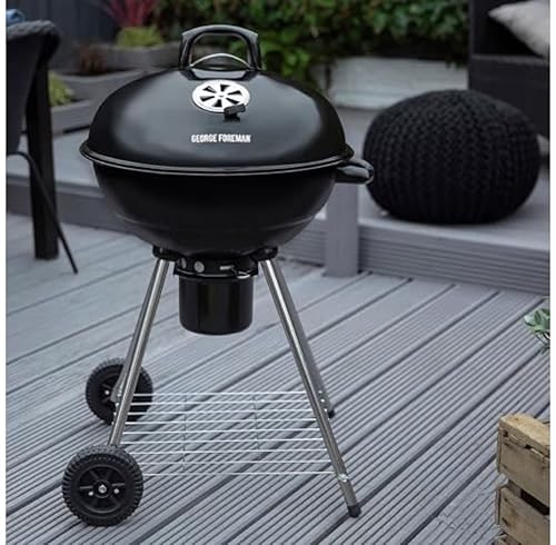 George Foreman 47.5cm Kettle Charcoal BBQ with Wheels – product image 4