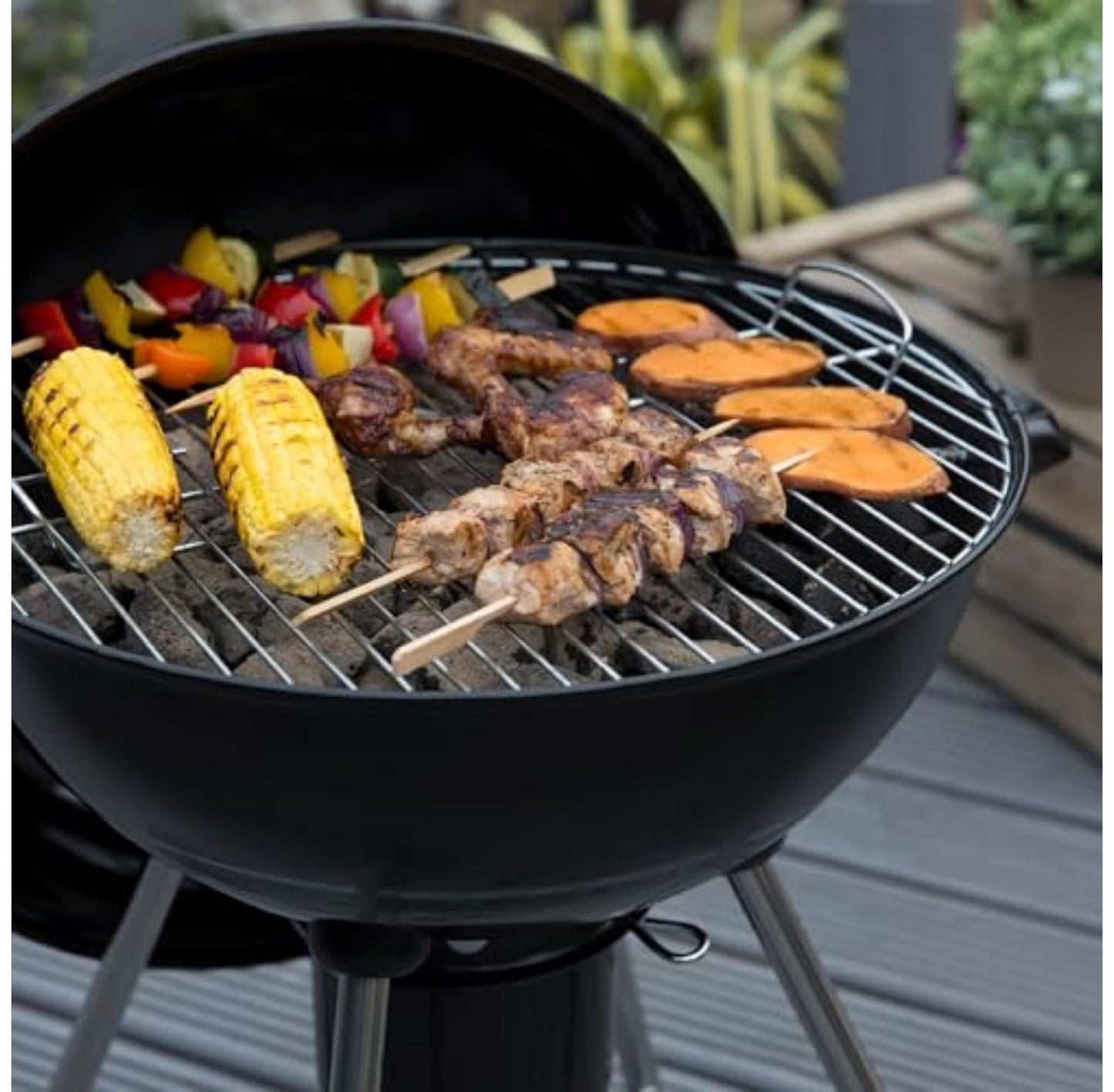 George Foreman 47.5cm Kettle Charcoal BBQ with Wheels – product image 5