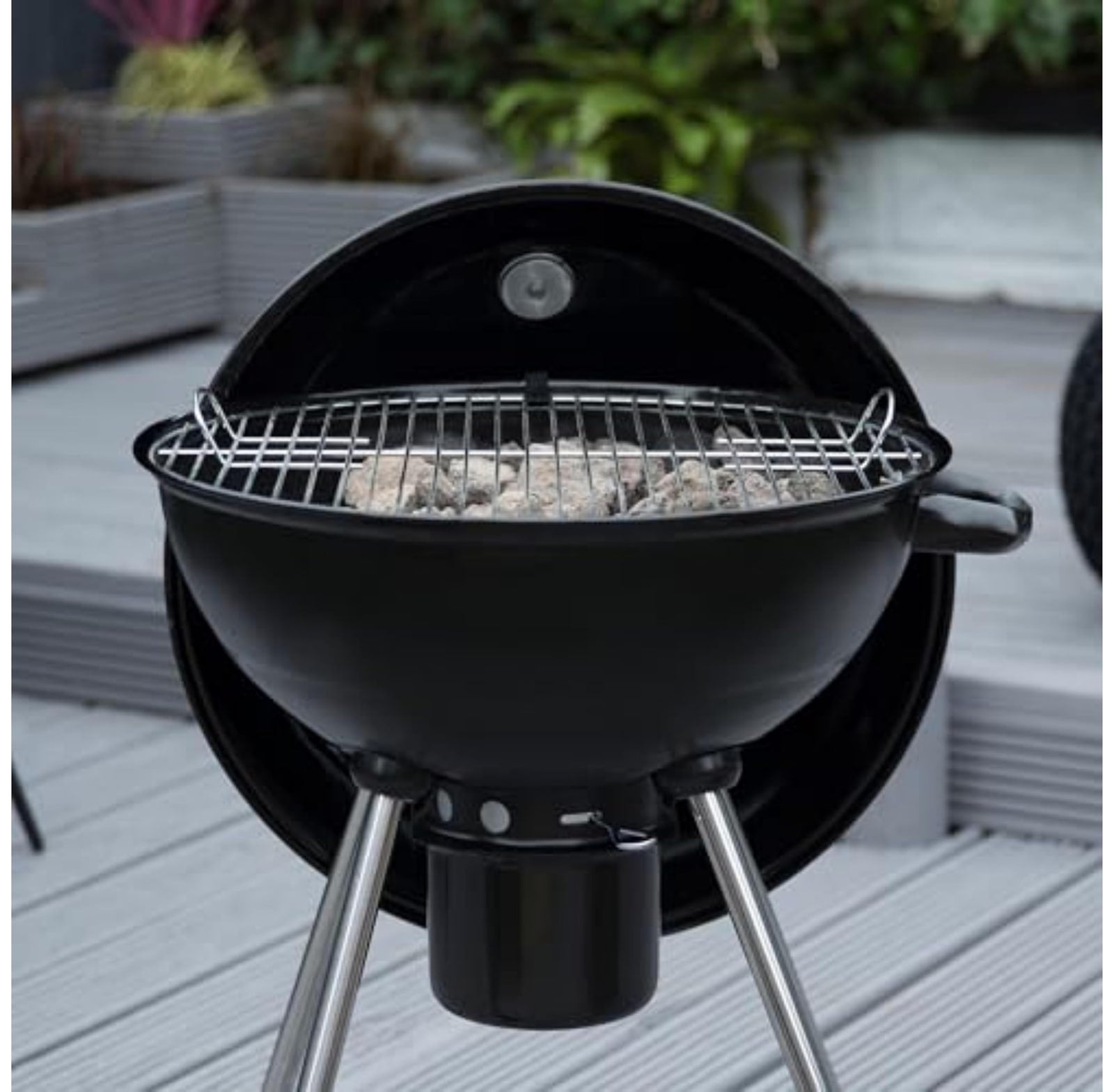 George Foreman 47.5cm Kettle Charcoal BBQ with Wheels – product image 9