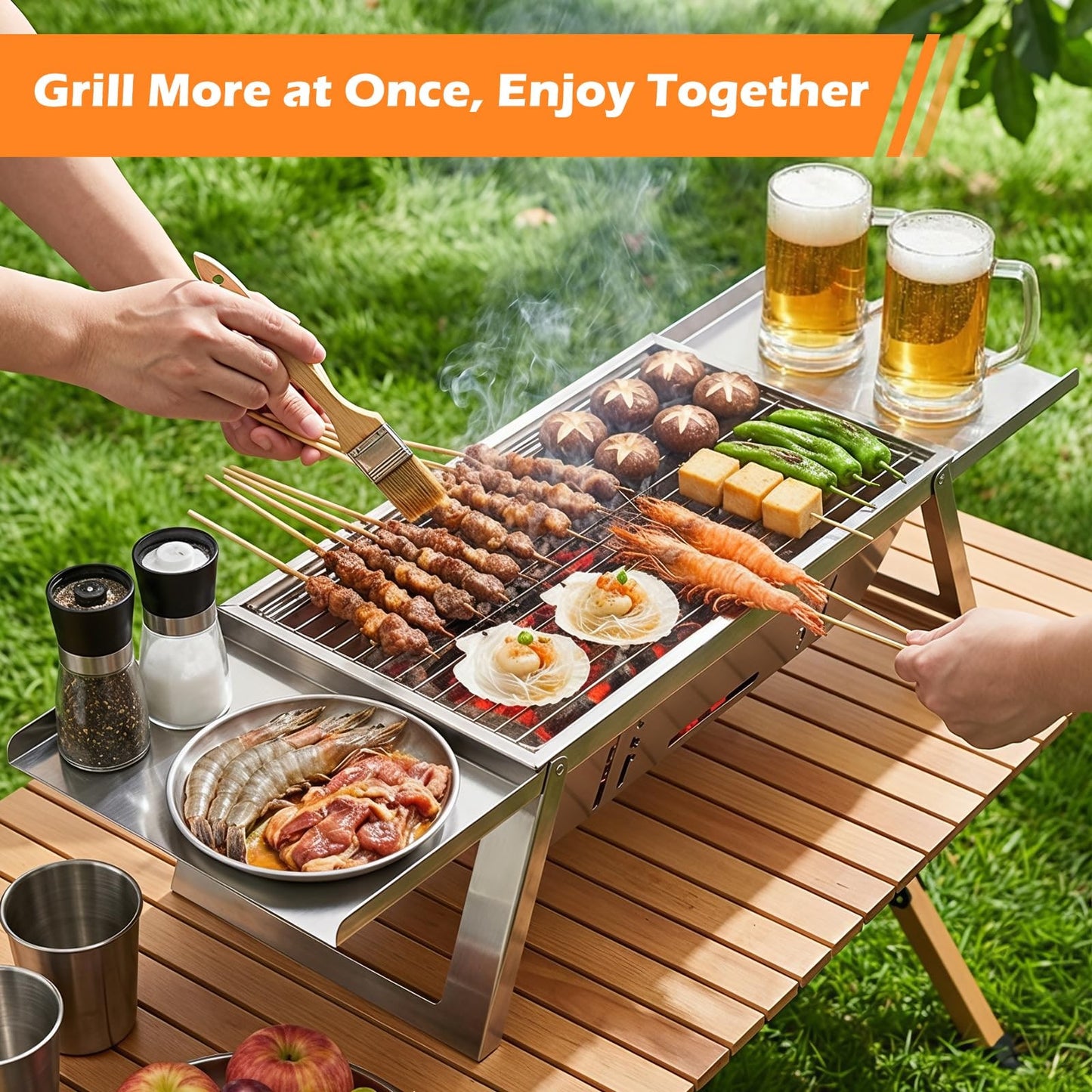 Compact Folding Charcoal BBQ for Camping, Picnic & Garden – product image 3