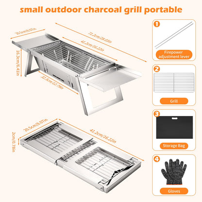 Compact Folding Charcoal BBQ for Camping, Picnic & Garden – product image 11