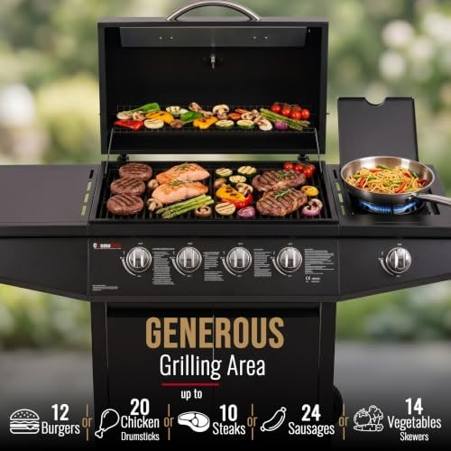 CosmoGrill Original 4+1 Burner Gas BBQ with Side Burner – product image 4