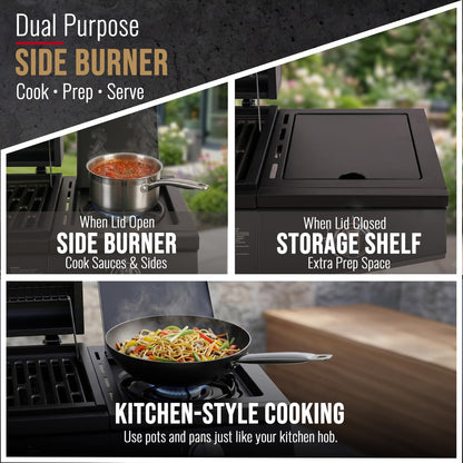 CosmoGrill Original 4+1 Burner Gas BBQ with Side Burner – product image 9