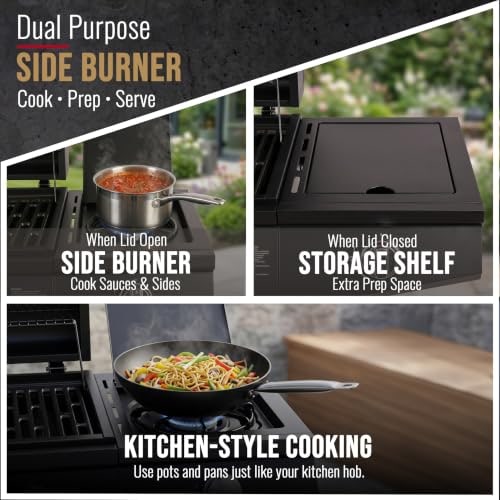 CosmoGrill Original 4+1 Burner Gas BBQ with Side Burner – product image 10