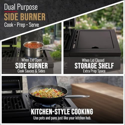 CosmoGrill Original 4+1 Burner Gas BBQ with Side Burner – product image 10