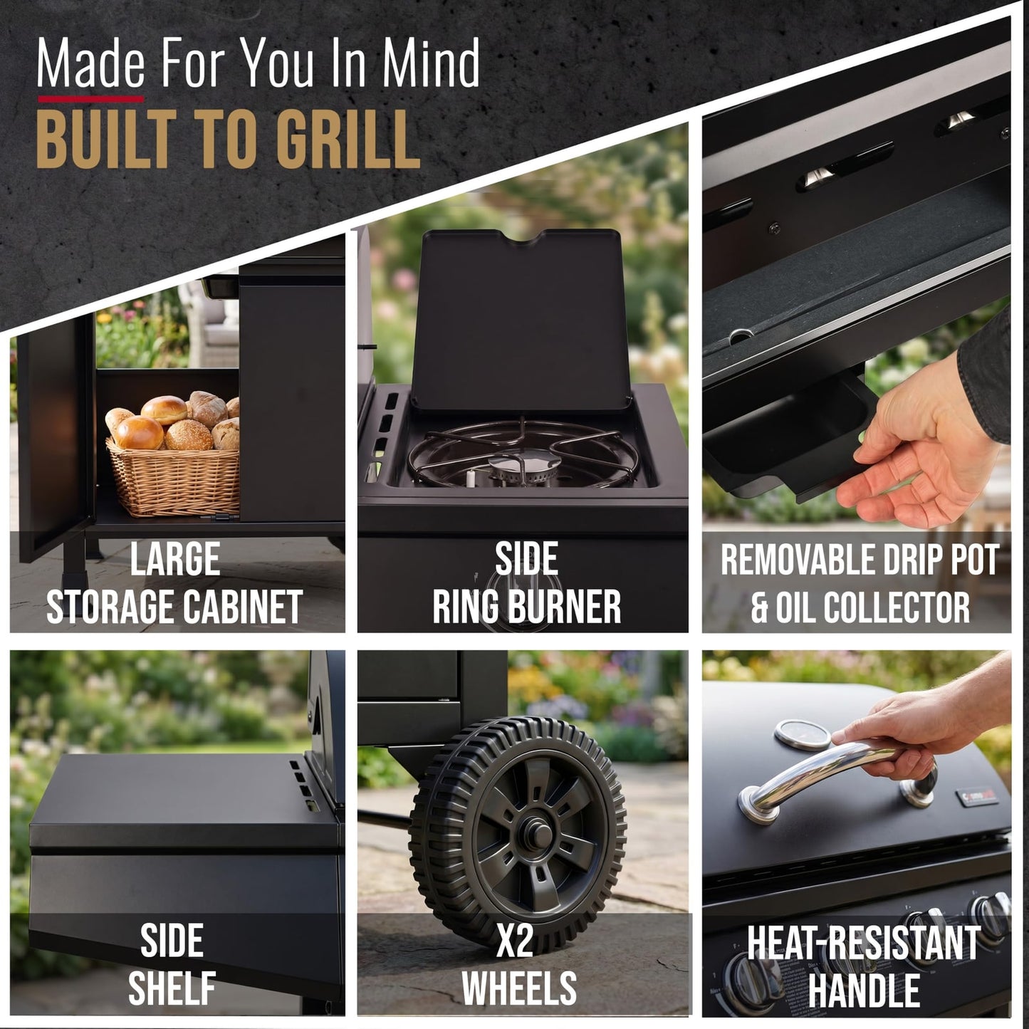 CosmoGrill Original 4+1 Burner Gas BBQ with Side Burner – product image 11