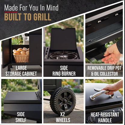 CosmoGrill Original 4+1 Burner Gas BBQ with Side Burner – product image 11