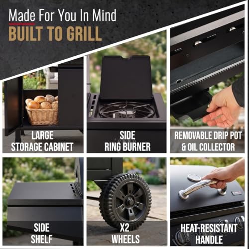 CosmoGrill Original 4+1 Burner Gas BBQ with Side Burner – product image 12
