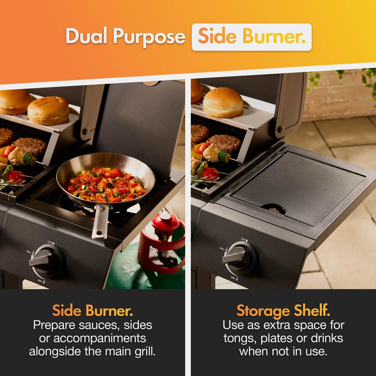 VonHaus 4+1 Burner Gas BBQ with Side Burner & Warming Rack – product image 9